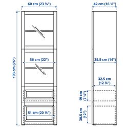 Vitrina Ikea Besta deschidere apăsare 60x42x193 (Gri Inchis Lappviken/Sindvik Gri Inchis) Thumb