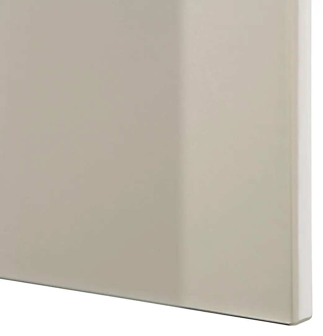 Vitrina Ikea Besta/Selsviken sticla mata 120x42x193 (Alb/Bej lucios)