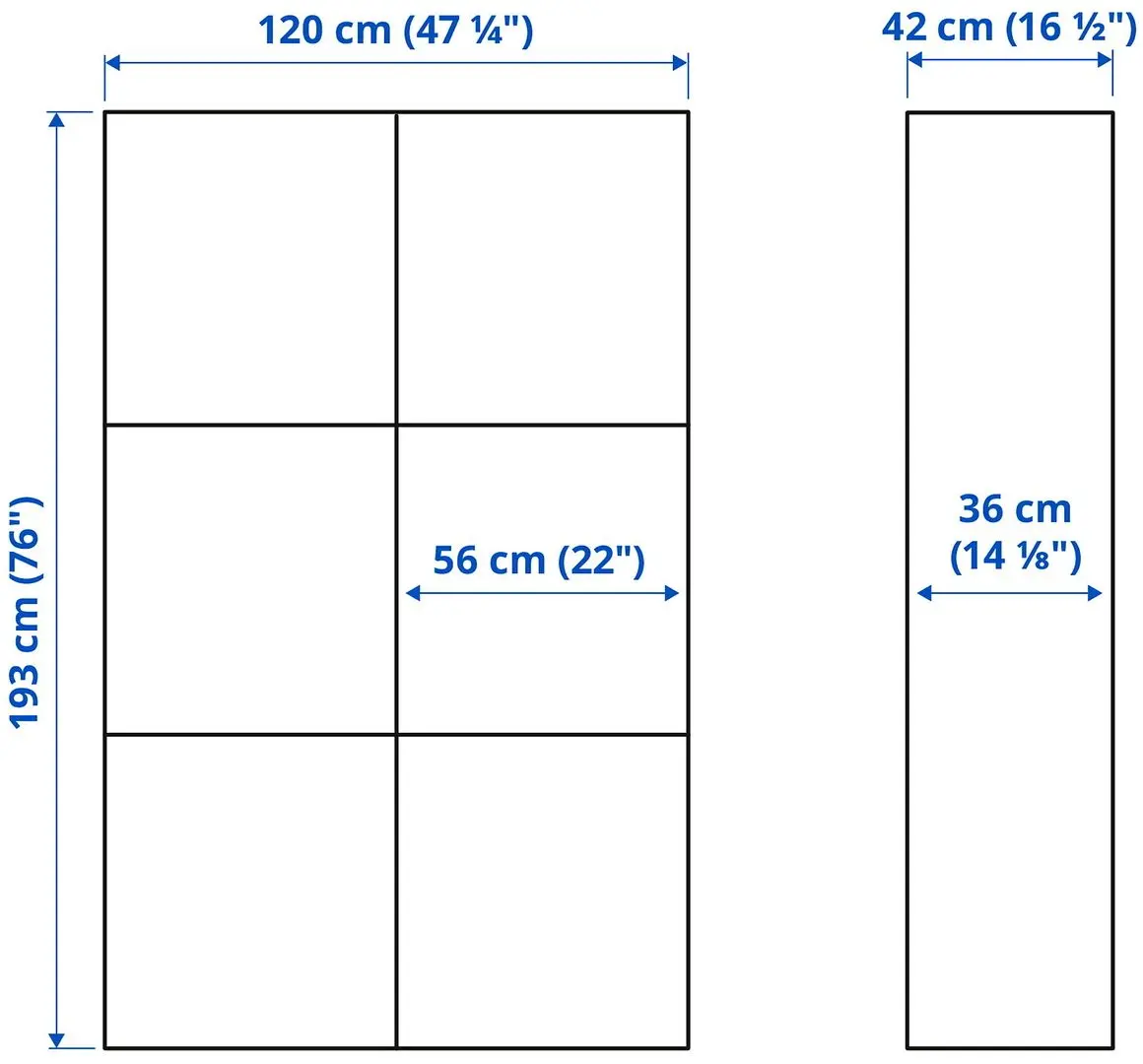 Vitrina Ikea Besta/Selsviken sticla mata 120x42x193 (Alb/Bej lucios)