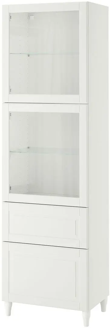 Vitrina Ikea Besta/Smeviken/Ostvik/Kabbarp sina sertar cu inchidere lina 60x42x202 (Alb)