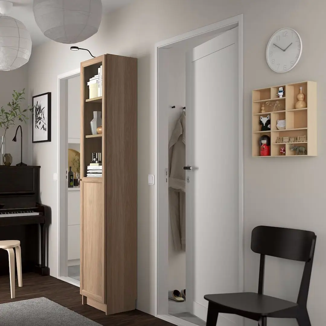 Penal-vitrina Ikea Billy/Oxberg panou/usa sticla 40x30x202 (Aspect Stejar)