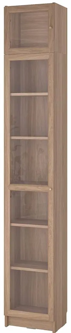 Penal-vitrina Ikea Billy/Oxberg usi sticla/unitate suplimentara 40x237x30 (Aspect Stejar)