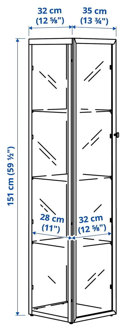 Vitrina Ikea Blaliden 35x32x151 (Alb)