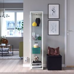 Витрина Ikea Blaliden/Strimsav стеклянные дверцы/подсветка 35x32x151 (Белый)