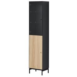 Penal-vitrina Ikea Boastad 41x32x185 (Negru/Furnir Stejar) Thumb
