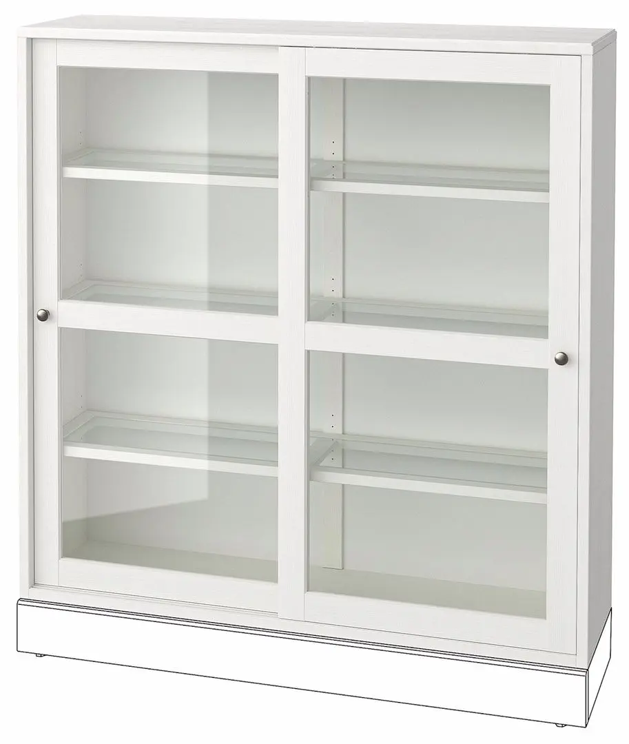 Vitrina Ikea Havsta usi de sticla 121x35x123 (Alb)
