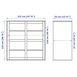 Vitrina Ikea Havsta usi de sticla 121x35x123 (Alb) Thumb