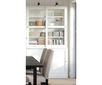 Витрина Ikea Havsta стеклянные дверцы 121x35x123 (Белый)