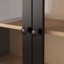Vitrina Ikea Hemnes 3 sertare 90x197 (Negru-Maro/Maro Deschis) Thumb