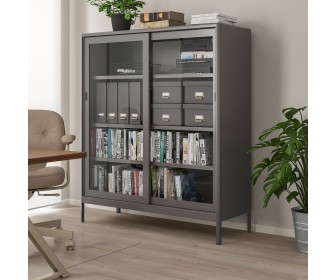 Витрина Ikea Idasen 120x140 (Темно-серый)