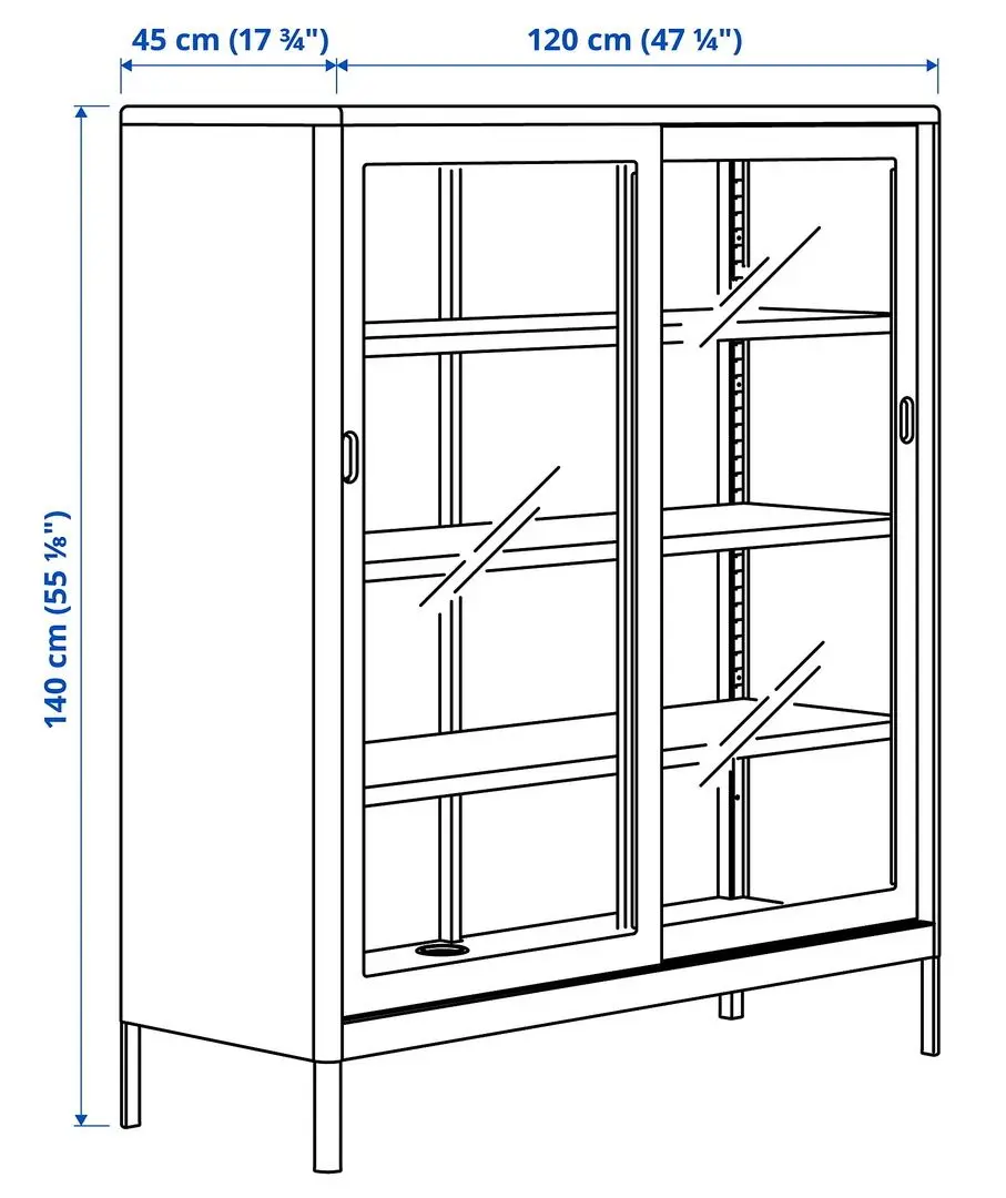 Vitrina Ikea Idasen 120x140 (Gri Inchis)