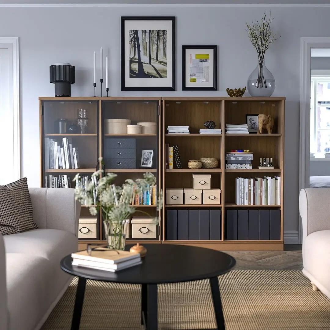 Vitrina Ikea Lanesund 242x37x152 (Gri-Maro)