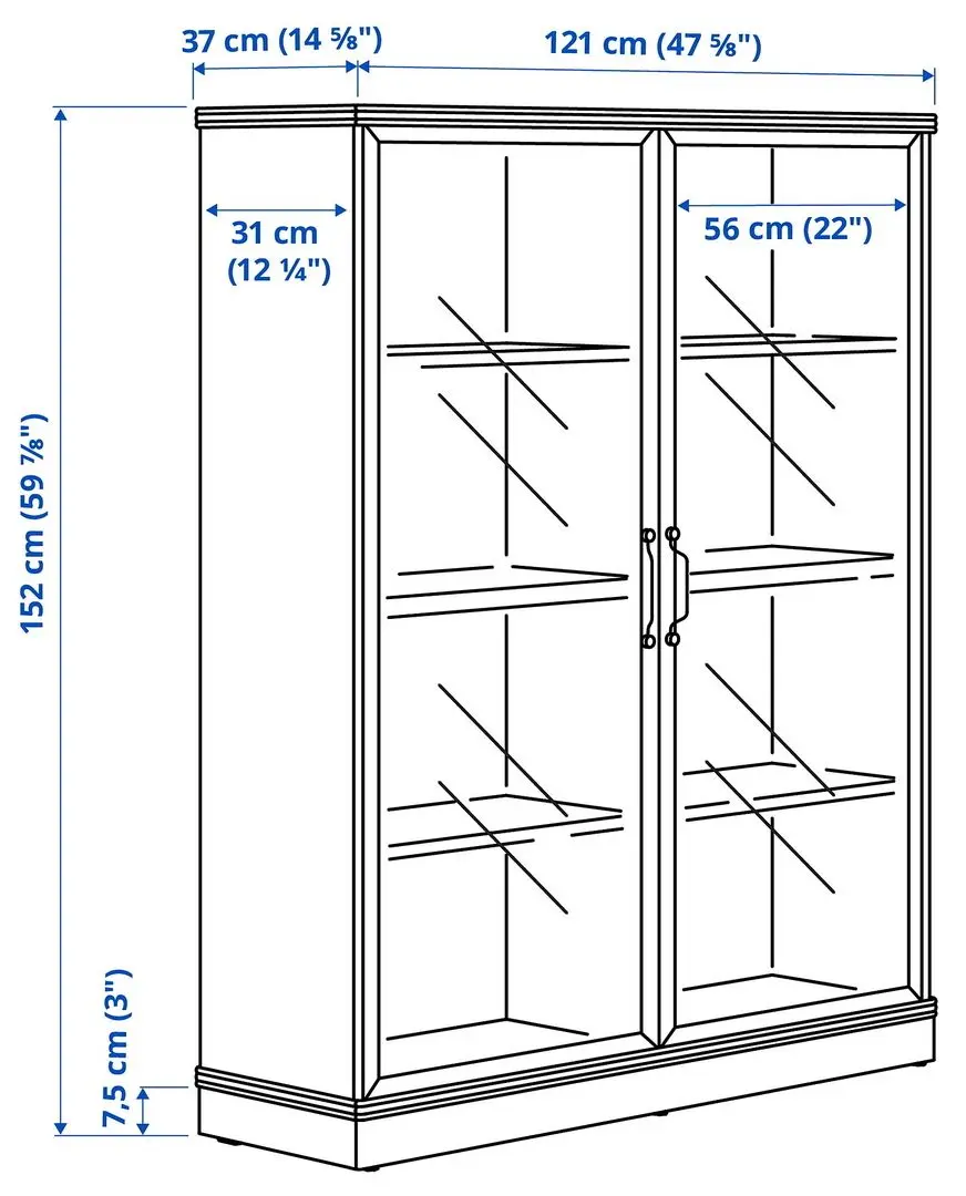 Vitrina Ikea Lanesund 242x37x152 (Gri-Maro)