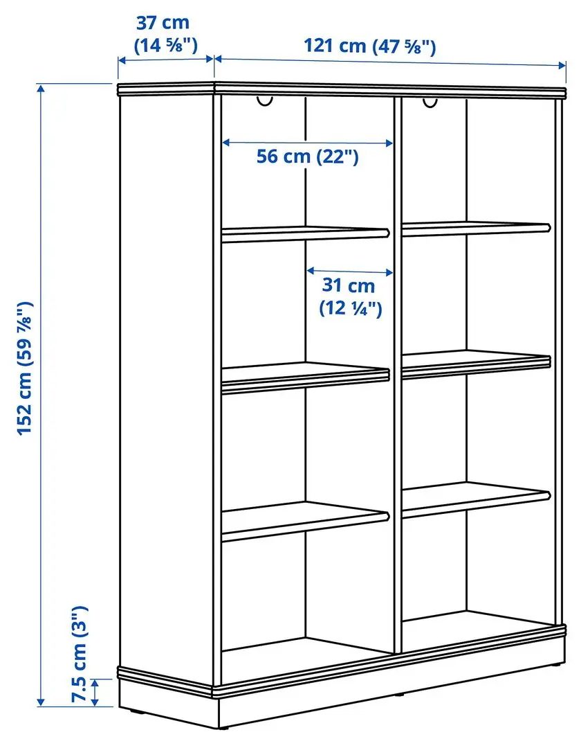Vitrina Ikea Lanesund 242x37x152 (Gri-Maro)