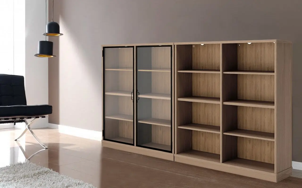 Vitrina Ikea Lanesund 242x37x152 (Gri-Maro)