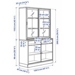 Biblioteca Ikea Tonstad usi glisante/sticla transparenta/furnir 121х47х201 (Maro Stejar) Thumb