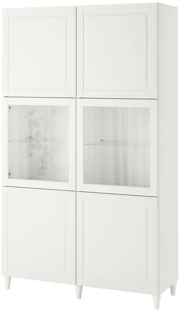 Vitrina-dulap Ikea Besta/Smeviken/Ostvik 120x42x202 (Alb)