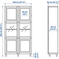 Vitrina-dulap Ikea Besta/Smeviken/Ostvik 120x42x202 (Alb) Thumb