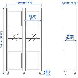 Витрина-шкаф Ikea Besta/Sutterviken/Sindvik 120x42x202 (Белый) Thumb