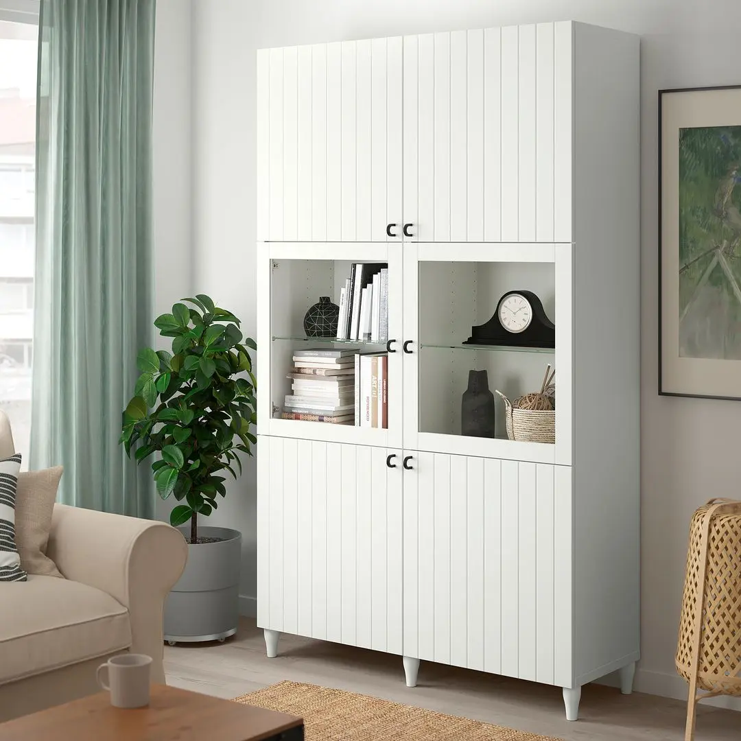 Витрина-шкаф Ikea Besta/Sutterviken/Sindvik 120x42x202 (Белый)
