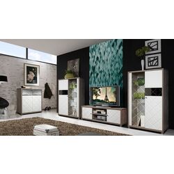 Vitrina КМК 0650.4 Kristal Dreapta (Yukkon Oak/White Enamel) Thumb