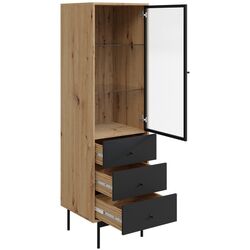 Vitrina Mirjan24 Brulpin/Bartise 1D3SZ (Artisan Oak/Black) Thumb