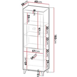 Витрина Mirjan24 Elsie/Nord (Wotan Oak/Anthracite) Thumb