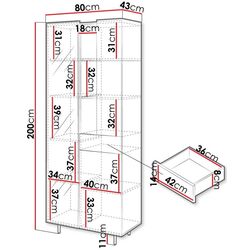 Витрина Mirjan24 Salzo SL02 (Graphite/San Sebastian) Thumb