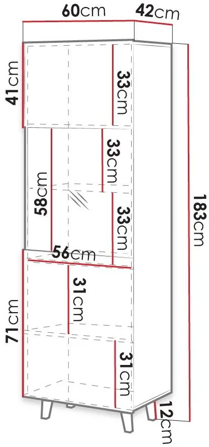 Витрина Mirjan24 Tilderi Grey/Vamos (Anthracite)
