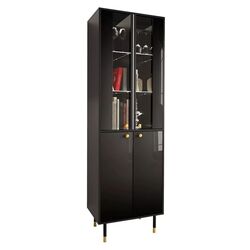 Витрина Mirjan24 Wiastan/Cristal 05 (Black/Black Gloss)