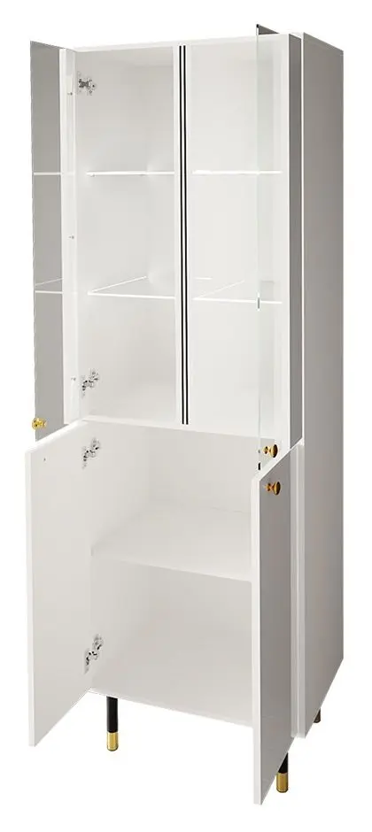 Витрина Mirjan24 Wiastan/Cristal 05 (White/White Gloss)