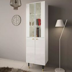 Витрина Mirjan24 Wiastan/Cristal 05 (White/White Gloss) Thumb