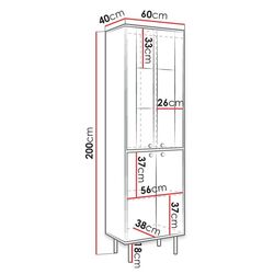 Витрина Mirjan24 Wiastan/Cristal 05 (White/White Gloss) Thumb