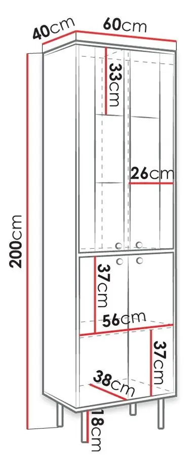 Витрина Mirjan24 Wiastan/Cristal 05 (White/White Gloss)