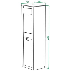 Penal МЛ-Мебель Gamma №7 2D 64.6cm (Craft Oak White/Gray) Thumb