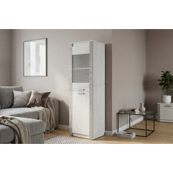 Penal МЛ-Мебель Gamma №7 2D 64.6cm (Craft Oak White/Gray)