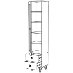 Penal-Vitrina МЛ-Мебель Mira №6 0.45cm (White) Thumb