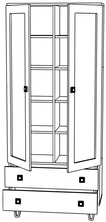 Vitrina МЛ-Мебель Mira №4 90cm (White) - 2