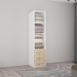 Penal Mobildor Smart-Home polite/sertare 0.40x0.56x2.0 (White/Sonoma Oak) Thumb