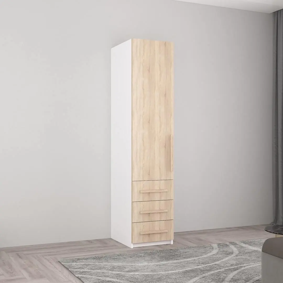 Penal Mobildor Smart-Home polite/sertare 0.40x0.56x2.0 (White/Sonoma Oak)