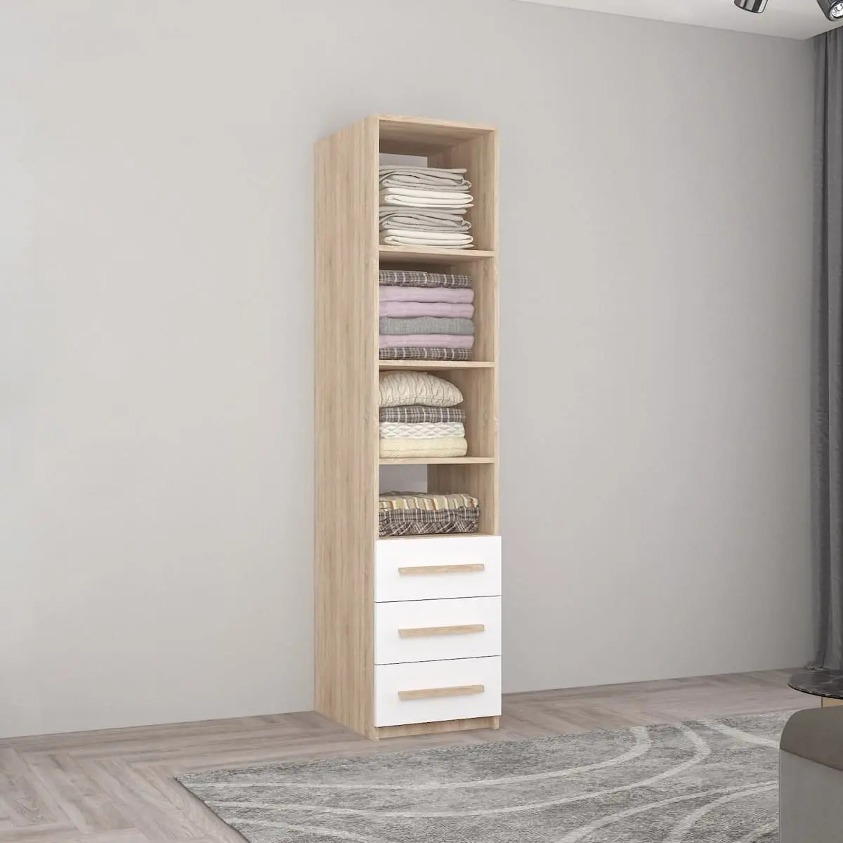 Penal Mobildor Smart-Home polite/sertare 0.45x0.56x2.0 (Sonoma Oak/White)