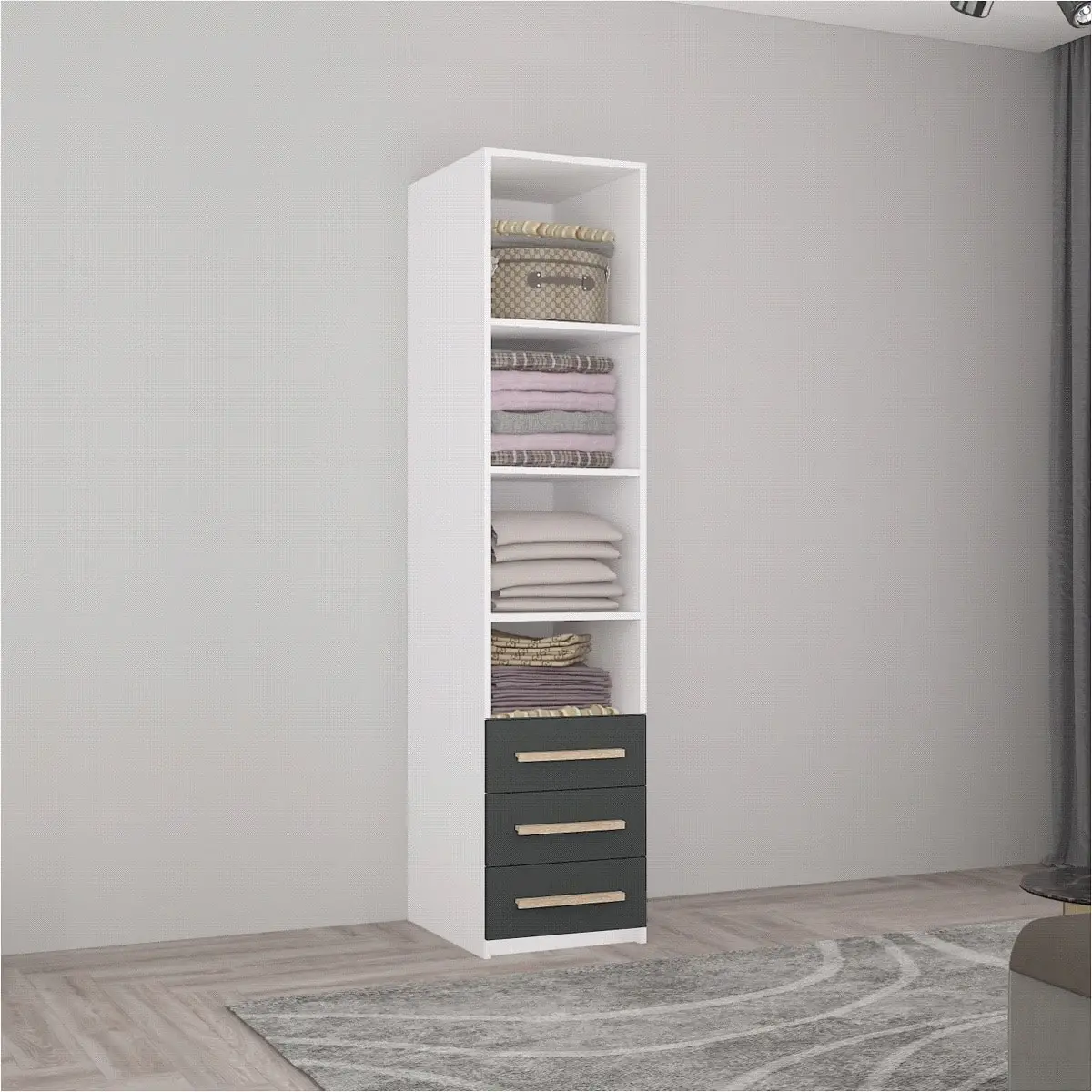 Penal Mobildor Smart-Home polite/sertare 0.45x0.56x2.0 (White/Anthracite)