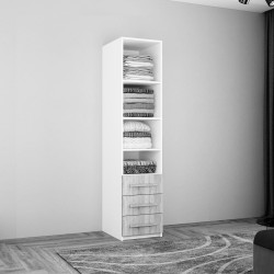 Пенал Mobildor Smart-Home полки/ящики 0.50x0.56x2.0 (White/Anthracite) Thumb