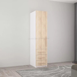 Penal Mobildor Smart-Home polite/sertare 0.50x0.56x2.0 (White/Sonoma Oak)