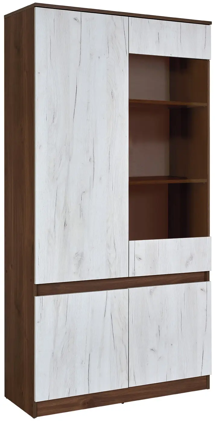 Vitrina Modern Komfi 100cm (Brandy Castello Oak/Craft Oak White)