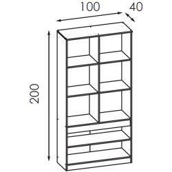 Vitrina Modern Komfi 100cm (Craft Oak White) Thumb