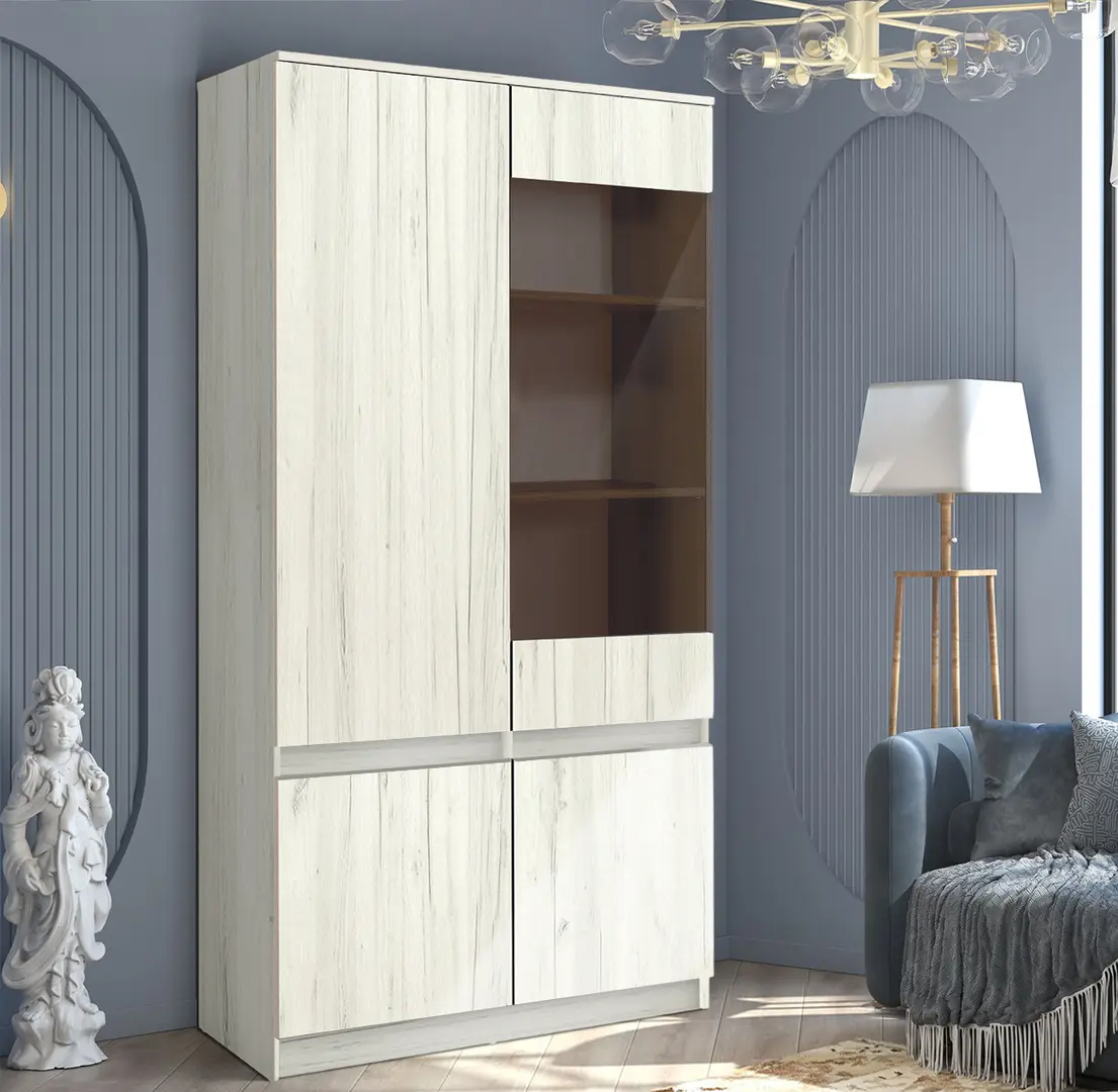 Vitrina Modern Komfi 100cm (Craft Oak White)