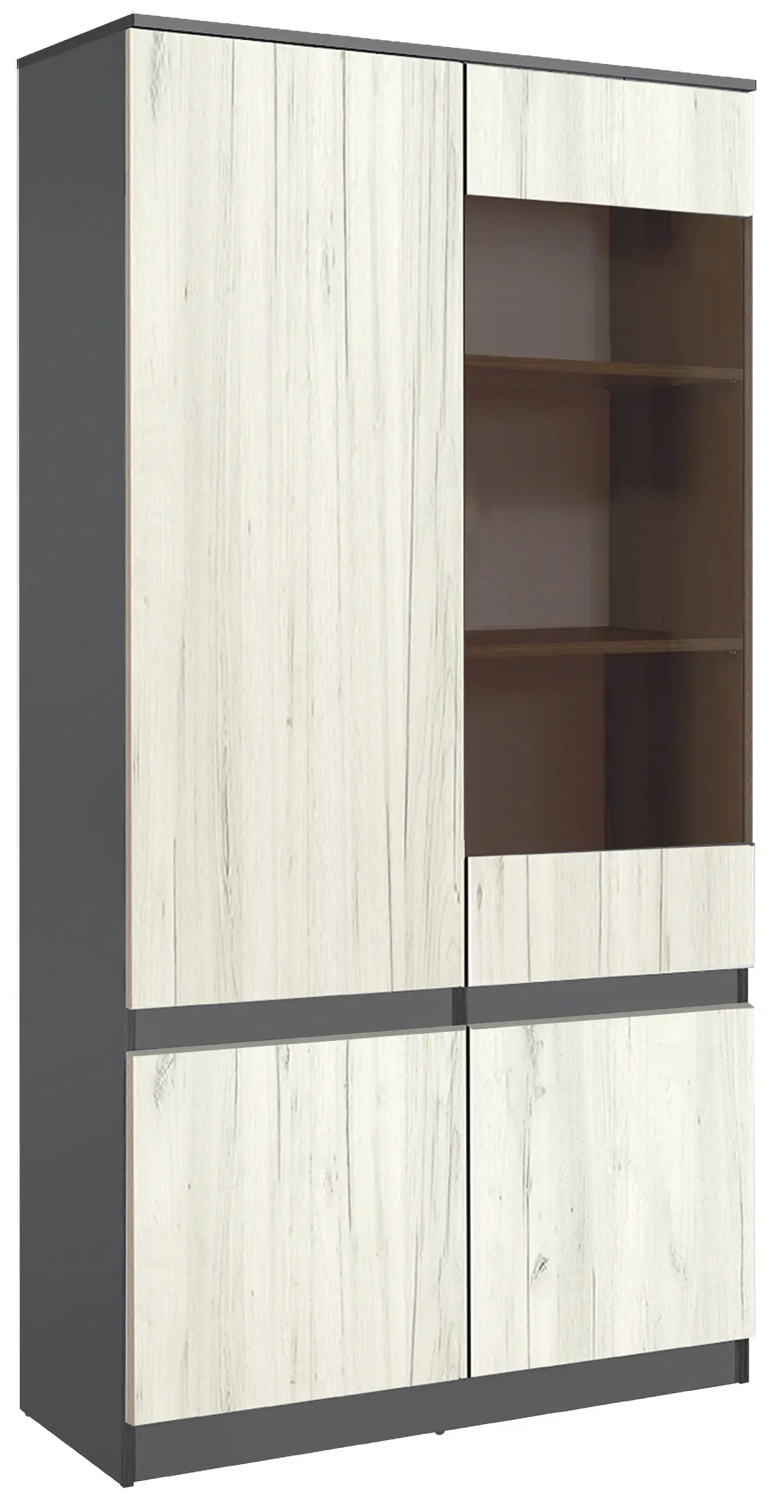 Vitrina Modern Komfi 100cm (Slate Gray/Craft Oak White)