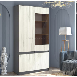 Vitrina Modern Komfi 100cm (Slate Gray/Craft Oak White)