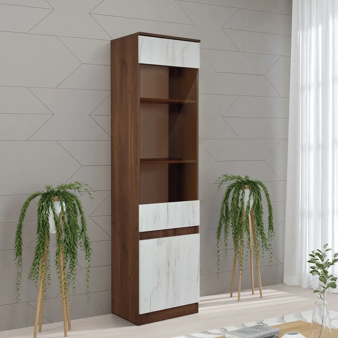 Витрина Modern Komfi 50cm (Brandy Castello Oak/Craft Oak White)